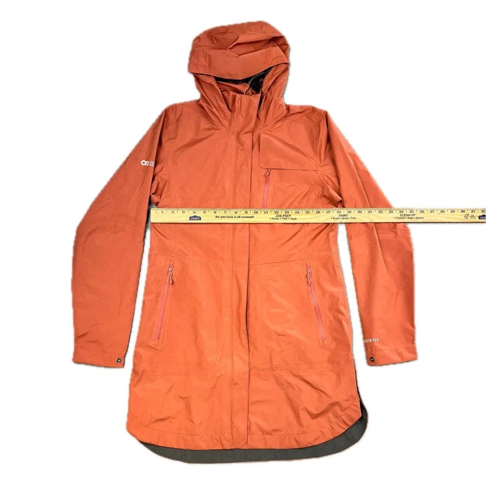 Outdoor Research Womens Aspire Trench GORE-TEX Rain Jacket Orange 287622 Small - Picture 4 of 13